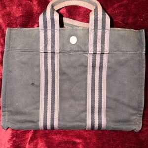 Hermes Black Canvas Tote Bag(small)